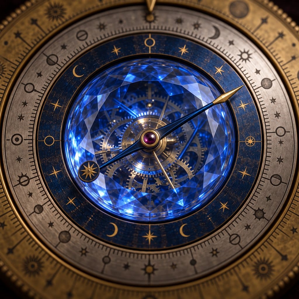 The Meridian with its crystal glowing blue: history holds.